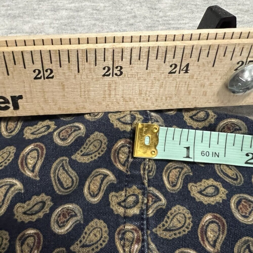 Vintage 90s Chaps Ralph Lauren Shirt Mens Extra Large Blue Paisley Spellout Logo - Picture 12 of 16